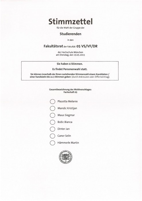 Hochschulwahl 2015 - Fakultätsrat 05