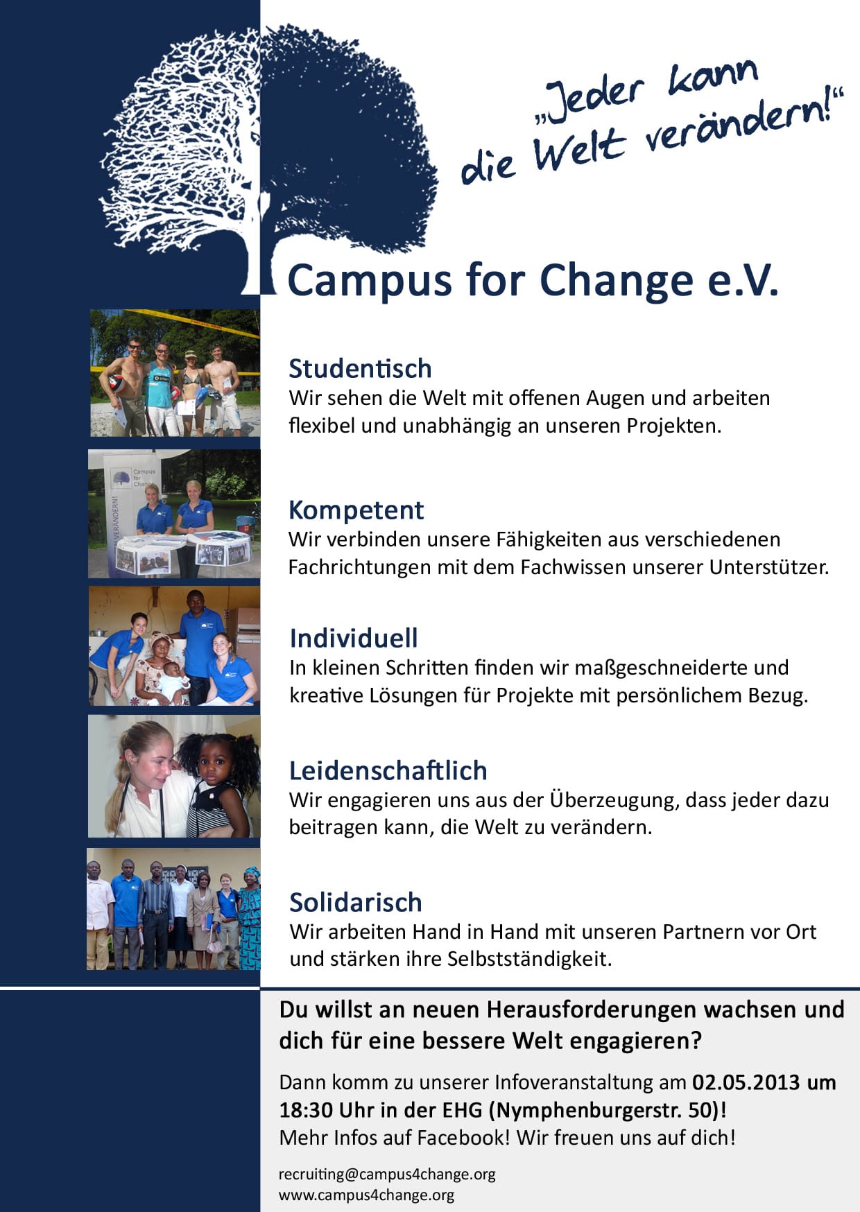 Recruiting Flyer Campus for Change.