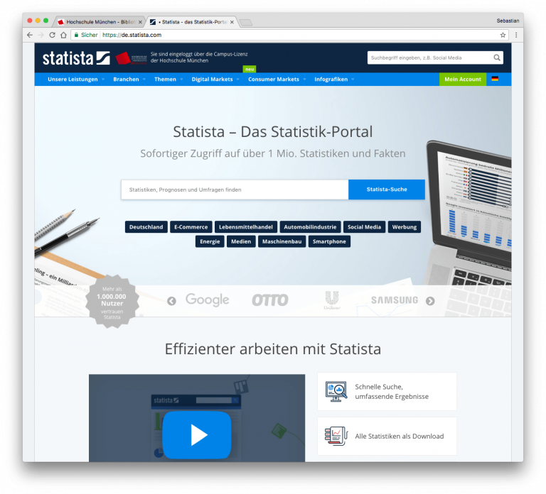 DBIS: Statista und vieles mehr kostenlos nutzen!