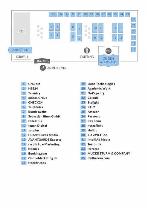 Standplan Online-Karrieretag München 2017