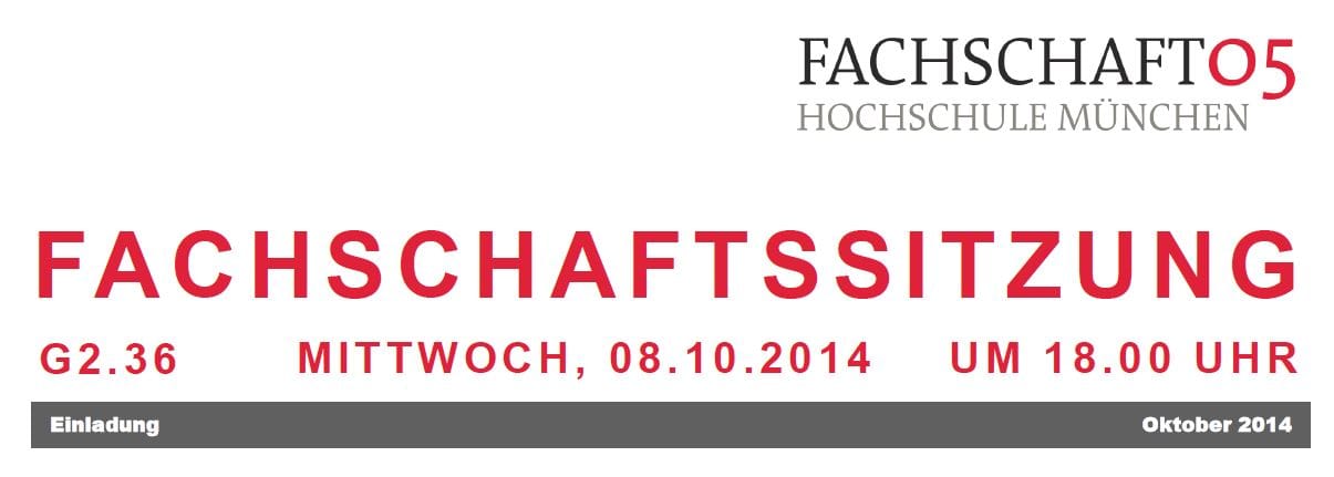 1. Fachschschaftssitzung WS 2014 / 2015