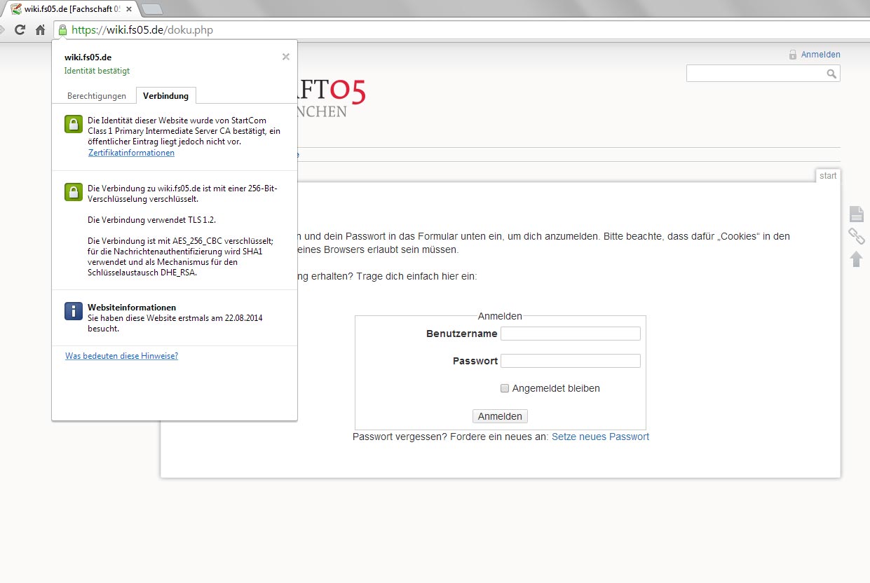 Mehr Sicherheit für unsere Wiki: SSL-Zertifikat installiert