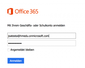 Login auf Microsoft-Homepage