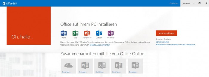 Office 365 auf dem PC installieren
