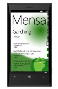 Windows Phone 8 Mensa-App